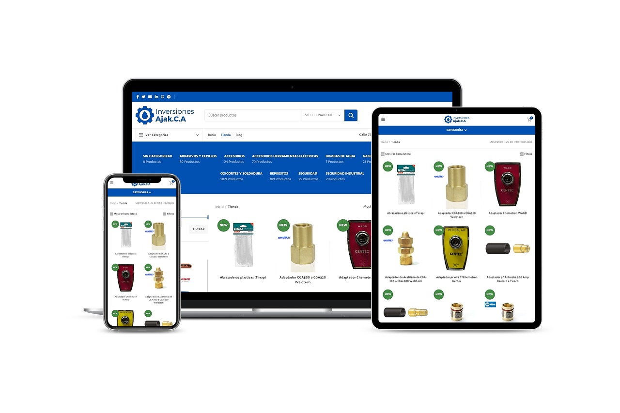 Inversiones AJAK Tienda Mockup